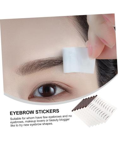 DRESSOOS 6pcs Eyebrow Stickers Brown Sticker False Eyebrows Stickers Brown Eyebrow Tattoos Hair Soy Ink 6X1X0.1CM Brown - Buy Online on GoSupps.com