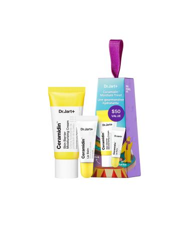 Dr.Jart+ Ceramidin Moisture Treats Korean Skin Care Ornament Gift Set Travel Size Ceramide Face Moisturizer and Full Size Lip Balm for Hydration and Skin Barrier Repair Limited Edition Holiday Set
