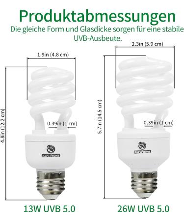 Repti Home 13W UVB Lamp 5.0 for Turtles Birds Lizards & Chameleons - E27 Terrarium Light for Reptiles & Amphibians - Buy Online on GoSupps.com