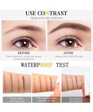 Waterproof Microblading Pencil for Eyebrows - Dark Brown Liquid Tattoo Brow Kit with Micro-Fork Tip Applicator for Smudge-proof, Natural Looking Brows - Long-lasting and Effortless Application - Buy Online on GoSupps.com