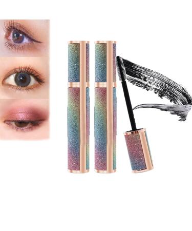 Lashvibe Mascara Sweetempo Mascara Liquid Extensions Mascara Natural 4d Fiber Mascara Long-Lasting Mascara with Thick Curling Waterproof Sweat-Proof and Non-smudge (2PCS)