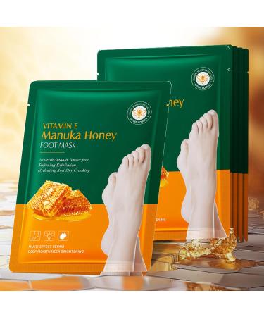 6 Paires de Chaussettes Masques Pieds la Vitamine E et au Miel Soin Nourrissant et R parateur Intense pour Pieds Secs et Gerc s Adoucit les Talons Fendill s Effet Protecteur et Apaisant - Buy Online on GoSupps.com