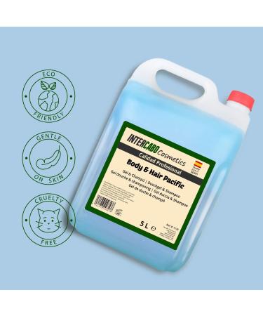  INTERCABO Set of 4 bottles of shower gel and shampoo - Shower gel 5L - Shower gel refill - Hotel services - Gel and shampoo - Hotel gels - Shower gel and shampoo fresh blue - Buy Online on GoSupps.com