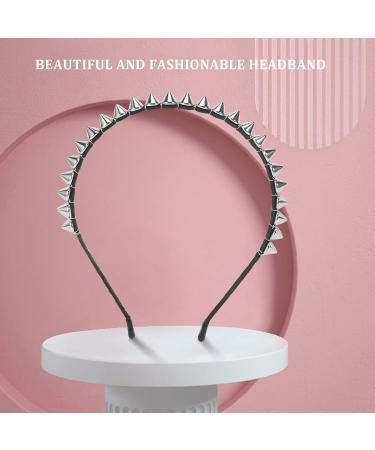 Fuhoghto Silver Metal Stud Rivet Spike Headband Hair Head Band Aliceband Punk Girl - Buy Online on GoSupps.com