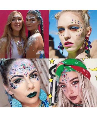 Shop Crystal Face Stickers - Glitter Acrylic & Rhinestone Designs for Rave Festivals | Multi-Colored Body Jewels for Women & Girls - Buy Online on GoSupps.com