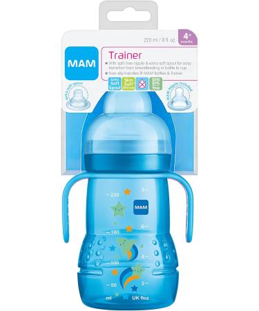 MAM Training Cup (1 Count) MAM Sippy Cup Drinking Cup for Babies With Spill-Free Spout and Non-Slip Handles For Boys 8 Ounces Blue 4+ Months Boy - Buy Online on GoSupps.com