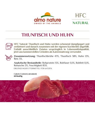 Almo Nature HFC Natural Wet Cat Food - Tuna & Chicken | Pack of 24 (55g) - Premium Quality & 100% Natural - Buy Online on GoSupps.com