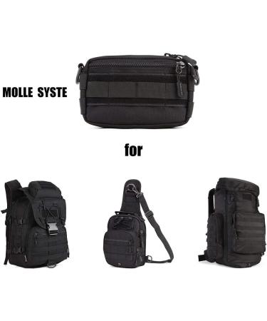 HUNDVP Small Molle Tactical Utility Pouch - Multi-Functional EDC Bag for Hiking Camping & Travel - Black Mini Tool Organizer - Buy Online on GoSupps.com