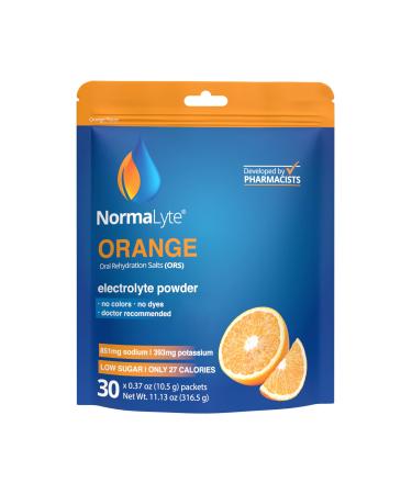 NormaLyte Orange - Electrolyte Powder Packets | Clinically Studied Electrolyte Drink Mix | 30 Count Effective Hydration Sticks 0.37 Ounce (Pack of 30)