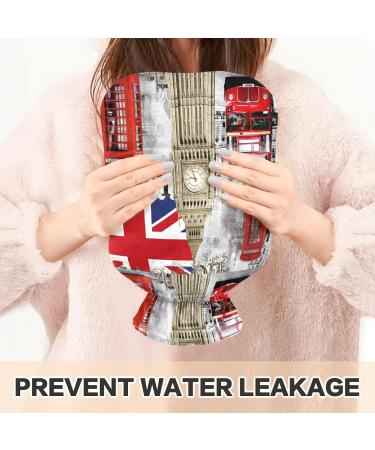 NAANLE Retro London Big Ben Heat Bottle - 1L Transparent Hot Water Bottle for Bed & Pain Relief - Hand & Feet Warmer - Heat & Cold Therapy - Buy Online on GoSupps.com