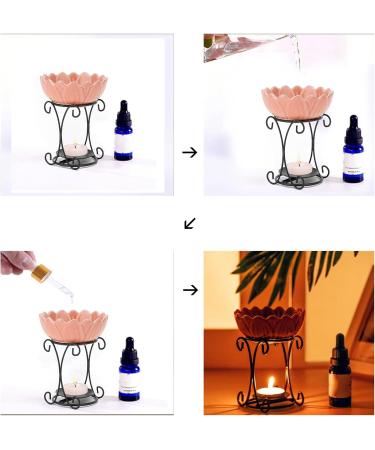 Syrisora Aroma Furnace Iron 70ml Essential Oil Furnace with Ceramic Bowl for Indoor Home Office Gym Studio Decoration (Pink) - Buy Online on GoSupps.com