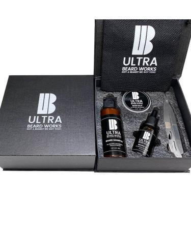 Ultra Beard Works Travel Beard Conditioner Kit - Beard Oil Balm Shampoo & Razor - Perfect for Grooming on the Go - Buy Online on GoSupps.com