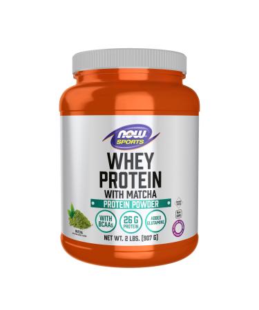 Now Sports Nutrition Whey Protein 24 G with BCAAs Matcha Powder 2-Pound Matcha 1 Pound (Pack of 2)