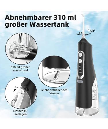 Powerful Electric Mouth Shower | 4 Modes & Nozzles | Wireless IPX7 Waterproof Oral Cleaner | 310ml Removable Tank for Travel & Home - Buy Online on GoSupps.com