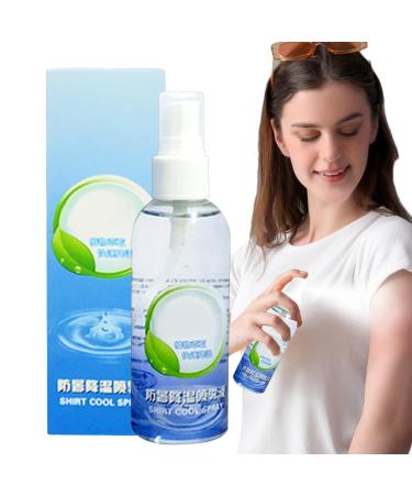 Cooling Body Spray Skin-Friendly Instant Cool Spray Soothing Summer Spray Non-sticky Instant Cooling Mist Cooling Face Spray for Camping Hiking Fishing