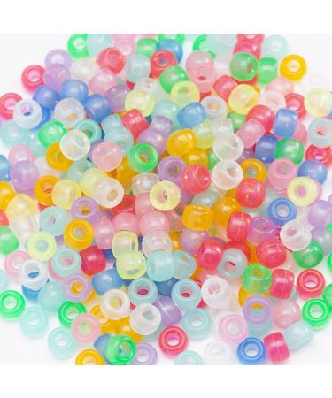 Glow in The Dark Acrylic Pony Beads 6x9mm - 1000 Pcs Assorted Colors Bulk Pack - Buy Online on GoSupps.com