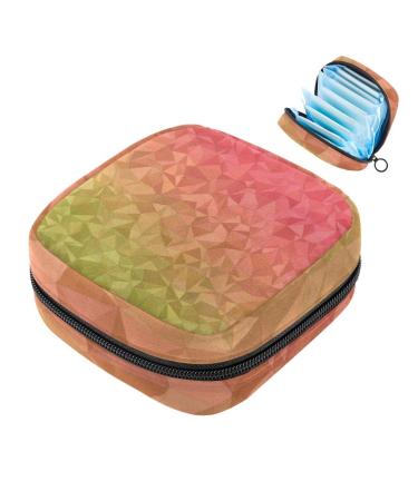 Storage bags for women's bandages triangular polygon background yellow / pink portable menstrual cardboard panty liners tampons women's bandages storage holder for women school office multicolored 05