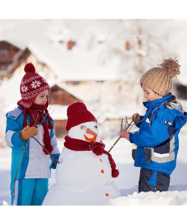 HAMOOM Toddler Knitted Gloves 2Pairs | Winter Mittens for Kids | Baby Full Finger Mittens with Adjustable String | Blue Brown | 1-3Yrs - Buy Online on GoSupps.com