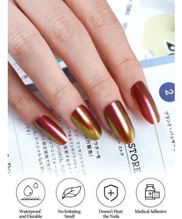 Ebanku 20Pcs Chrome Red UV Gel Nail Film - Self-Adhesive Nail Wraps & Stickers for Women & Girls | Nail Foil & Nail File Set for Stunning Nail Decoration - Buy Online on GoSupps.com