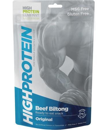 High Protein Original Biltong 250g Pack - Gluten & MSG Free Beef Jerky Snack - Buy Online on GoSupps.com