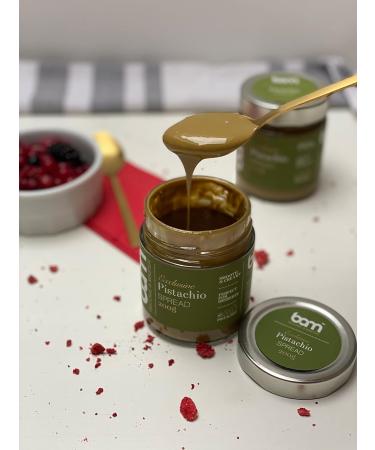BAM Spreads - Smooth & Creamy Pistachio Paste | 200g | No Palm Oil | Perfect for Desserts | International Shipping - Buy Online on GoSupps.com