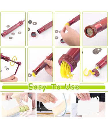 Keadic 37Pcs Rose Red Clay Fondant Extruder Cake Decorating Tool Set | Sugar Modeling Gun with 20 Tips, Disks & Dotting Tool - Buy Online on GoSupps.com