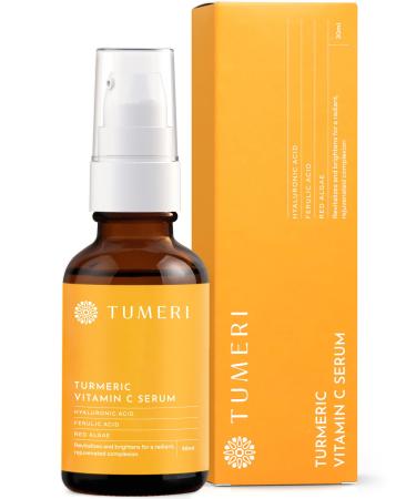 Turmeric Vitamin C Face Serum Facial Skin Care Vitamin C and Turmeric Serum for Dark Spots and Dark Circles With Vitamin C + E and Ferulic Acid 1 Fl oz