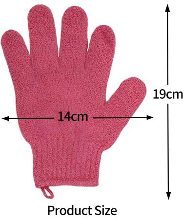 2Pcs Exfoliating Gloves - Bamboo Shower Gloves - Bath and Body Exfoliator Mitts - Scrubs Away Ingrown Hair and Dead Skin - for Shower Spa Massage and Dead Skin Cell Remover Loofah - Red 1 pair red - Buy Online on GoSupps.com