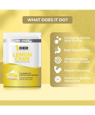 Organic Pea Protein Powder - Lemon Cake Flavor | Vegan Non-GMO Gluten-Free Supplement for Easy Digestion & Muscle Recovery - 23 Servings - Buy Online on GoSupps.com