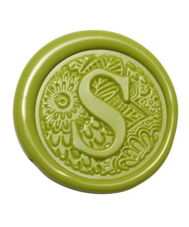 Letter S Wax Seal Stamp  Yoption Brass Head Botanical Alphabet Initial Sealing Stamp with Wooden Handle - Buy Online on GoSupps.com