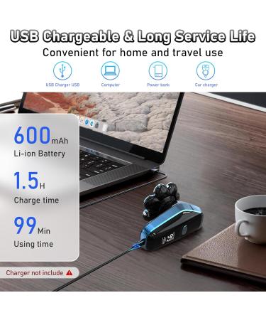 Glatens 8D Electric Shaver for Men - IPX6 Waterproof LCD Display USB Charging - Perfect for Bald Heads (0.0 mm) - Buy Online on GoSupps.com
