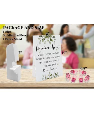 Baby Pacifier Hunt Baby Shower Game Set - 8 Signs, 50 Mini Acrylic Pacifiers - Gender Reveal Activity for Adults & Kids - Gender Neutral BPH03 - Buy Online on GoSupps.com