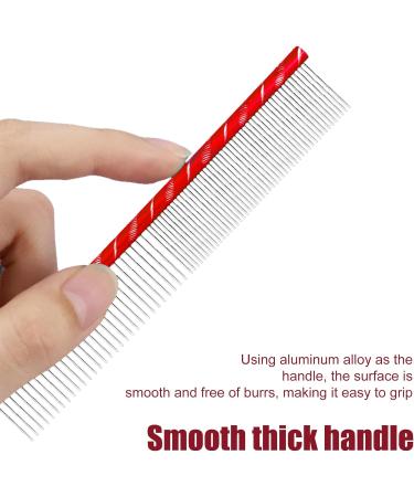 Dog Comb By Fearless Alpaca (Red) - Grooms Cats As Well - For Medium to Thick Coats - 8 Inch Length - Rounded Spine - Grooming Tool for Mats and Shedding - Buy Online on GoSupps.com