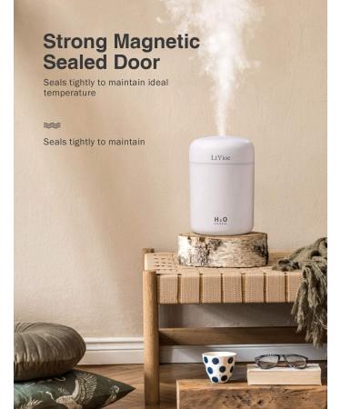 Portable Mini Humidifier with Colorful Cycling Light | 2 Mist Modes | Auto Shut-Off | Super Quiet | Ideal for Bedroom, Office, Home, Car - White - Buy Online on GoSupps.com