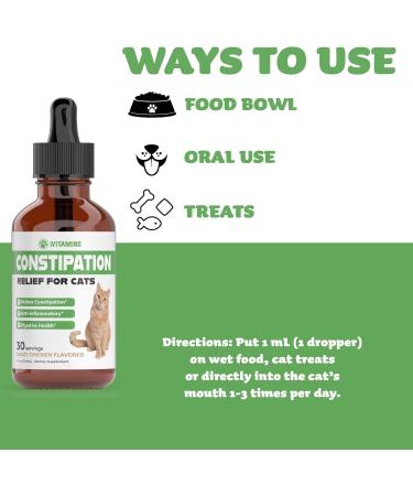Cat Constipation Relief - May Help to Soften Stool Ease Bowel Movements & Much More - Supports Healthy Digestion - Cat Laxative - Constipation Relief for Cats - 1 fl oz - Chicken Flavor - Buy Online on GoSupps.com