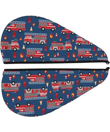 Hair Towel Wrap - Quick Drying Turban with Button | Fire Truck Design | Perfect for Fast Hair Drying - Buy Online on GoSupps.com