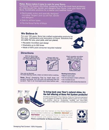 Bona Pet System Microfiber Sweeping Pad - Multi-Surface Floor Cleaner - Buy Online on GoSupps.com