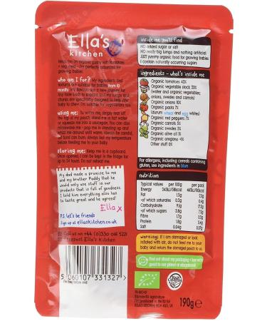 Ella's Kitchen Organic Tomato-y Pasta with Veggies 10 Months | 190g - Buy Online on GoSupps.com