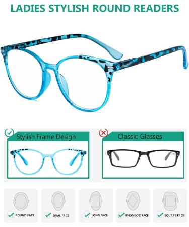Eyekepper 4 Pack Ladies Reading Glasses - Stylish Oversize Round Readers for Women +1.75 - Fashionable Reading Glasses Set - Buy Online on GoSupps.com