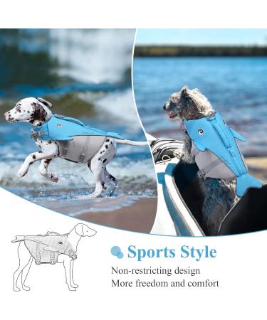 Vivaglory Dog Swim Vest for Small & Medium Dogs - Adjustable Nylon Blue (Size L: 66-79 cm Ribcage Girth) - Perfect for Sporty Swimming Adventures - Buy Online on GoSupps.com