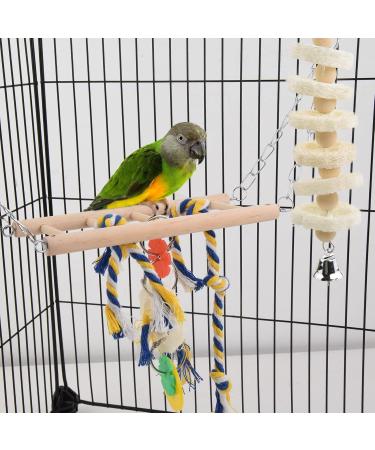 Onebarleycorn Budgie & Parrot Toy Set - 7 Wooden Bird Toys Swings & Canaries for Happy Pet Playtime - Buy Online on GoSupps.com