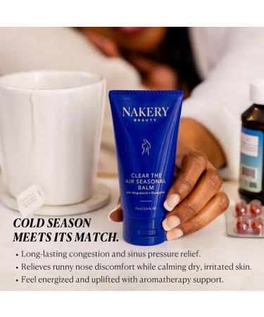 Nakery Clear The Air Seasonal Balm Sinus Relief Balm for Congestion Natural Chest Rub for Colds & Flu Clean Skincare with Eucalyptus Menthol & Shea Butter Soothing Botanical Vapor Rub - Buy Online on GoSupps.com