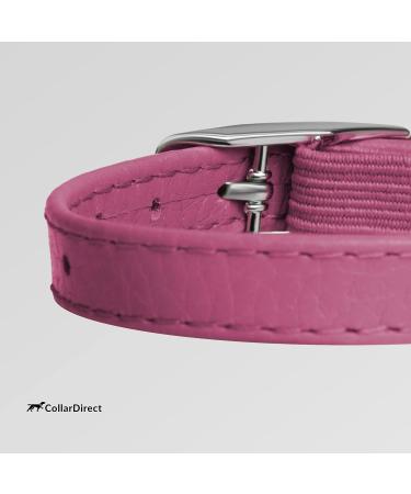 Collardirect Leather Cat Neck Band - Safety Collar with Elastic Belt & Bell | Adjustable 23-28 cm | Pink & More Colors - Buy Online on GoSupps.com