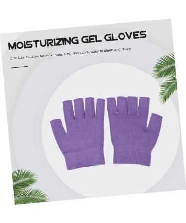 FRCOLOR 1 Pair Gel Moisturizing Gloves Night Gloves moisturizing Half Gloves Mens Mittens with Fingers Ladies Mittens Silk Mens Lotion Beauty Care Gloves Hand use Purple Dipping Miss Sock - Buy Online on GoSupps.com