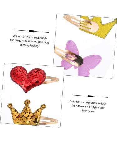 minkissy 5 Pairs Hairpin Kids Barrettes Butterfly Hair Clip Xmas Hair Clips Glitter Clips Sequin Star Barrette Toddler Hair Heart Hair Accessories Sequin Clips Baby Cartoon Crystal Clip - Buy Online on GoSupps.com