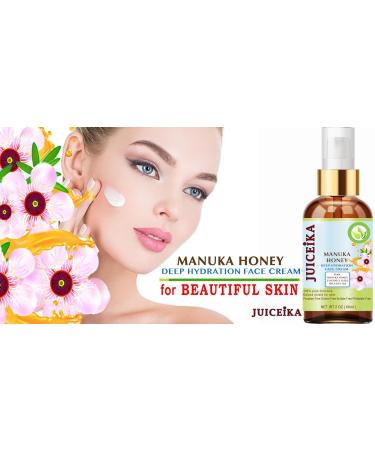 Juiceika MANUKA HONEY Deep Hydration Face Cream Face Moisturizer. Manuka Oil Aloe Vera Shea Butter Coconut Oil Jojoba Oil Squalane Hyaluronic Acid Avocado Oil 2 Fl. oz. - 60 ml. - Buy Online on GoSupps.com