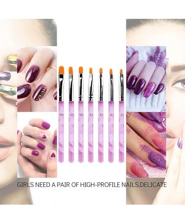 7-Piece Nail Art Brush Set - Professional Painting Pens & Dotting Tools for Gel Nails (Violet) | International Shipping Available - Buy Online on GoSupps.com