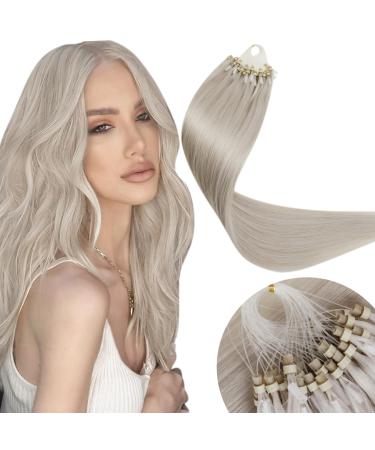 LAAVOO Microring Extensions Real Hair Blond Extensions With Microring Platinblond Invisible Hair Extension Real Hair Extensions Microring 1g/S #60 40cm 50g 40 cm 3.18micro #60 - Buy Online on GoSupps.com
