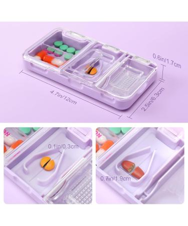 Toplive Portable 3-in-1 Pill Cutter Grinder & Holder | Accurate Medication Crusher for All Pills - Perfect for Elderly Kids & Pets - Purple - Buy Online on GoSupps.com