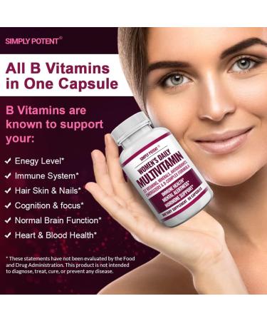 Women's Multivitamin with 37 Essential Vitamins & Minerals - Hair, Skin, Nails, Energy, and Immune Support - 60 Capsules - Buy Online on GoSupps.com